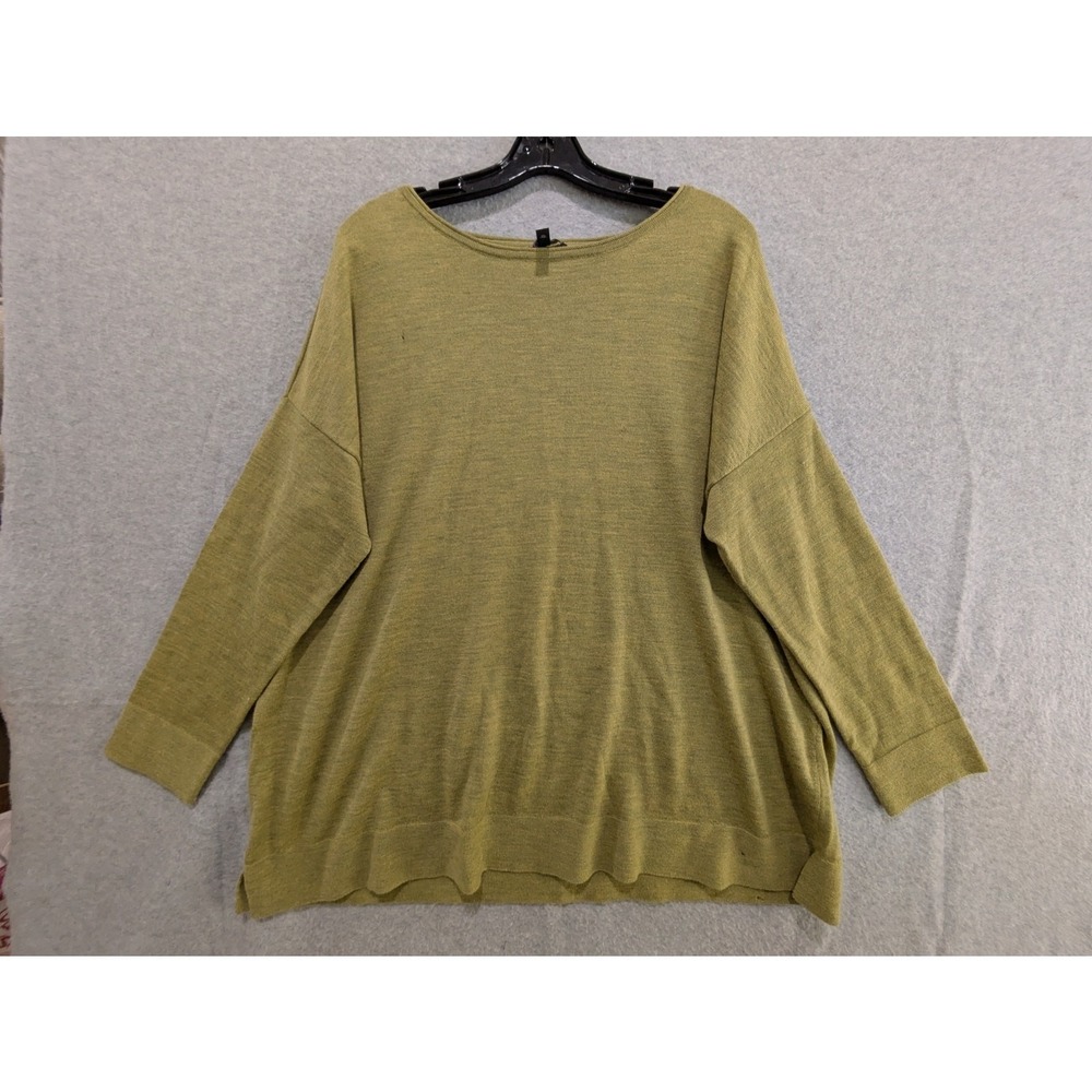 Eileen Fisher Sweater Womens L 100% Merino Wool Italian Yarn Long Sleeve Brown